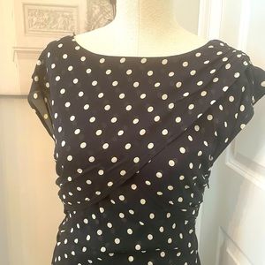 Ann Taylor chiffon polka dot dress w/ wrap detail
